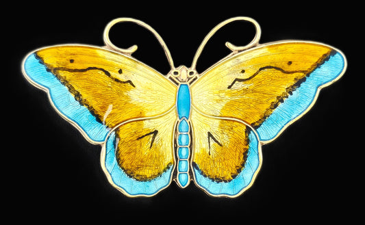 Hroar Prydz Jewelry Rare Jens E Jensen Hroar Prydz Norway Sterling Enamel Butterfly Brooch 20/30s