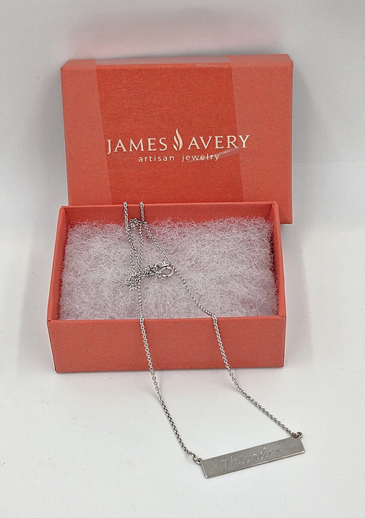 James Avery Jewelry Retired James Avery Sterling 14K Gold Bar Pendant Necklace