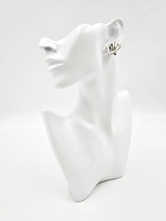 Janiyé Miye Matsukata Jewelry Superb Janiyé Miye Matsukata Sterling Modernist Flower Earrings Circa 1950's