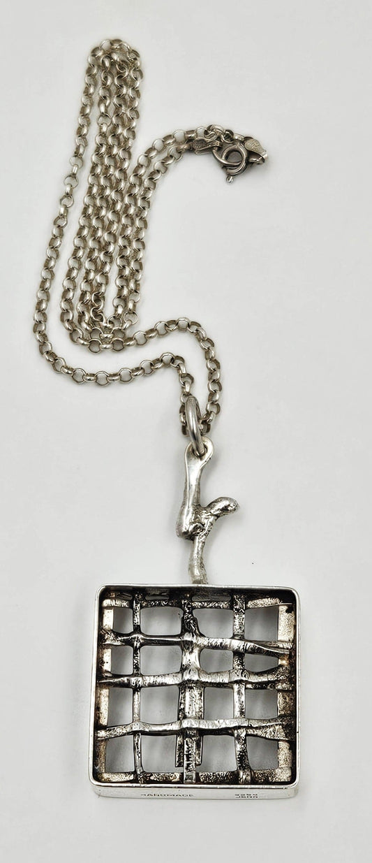 Jens Gudjonsson Jewelry Rare Jens Guðjónsson Iceland Sterling Brutalist XL Pendant Necklace 1960/70s