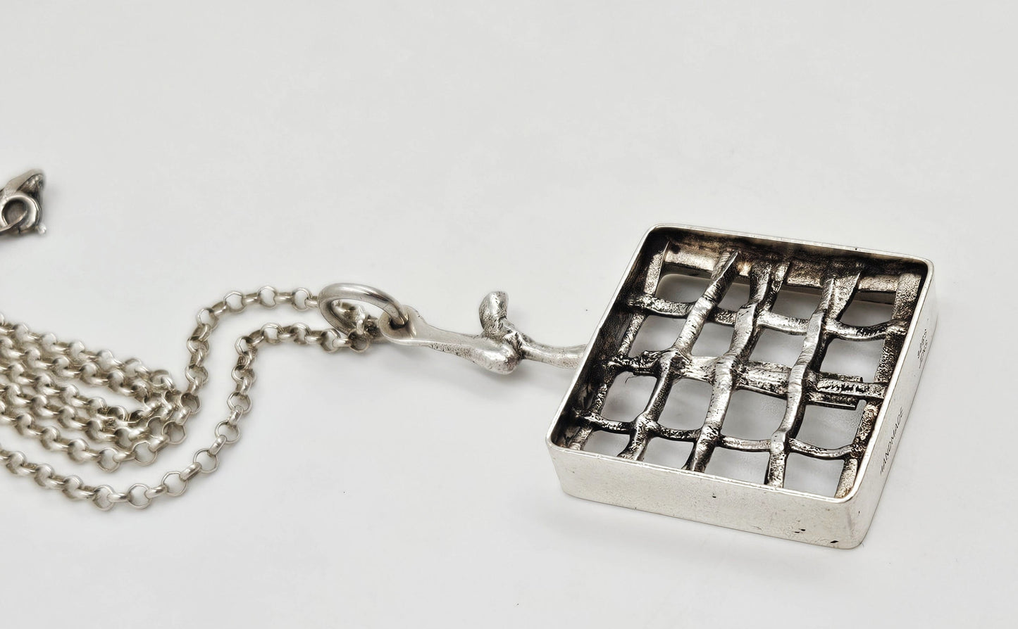 Jens Gudjonsson Jewelry Rare Jens Guðjónsson Iceland Sterling Brutalist XL Pendant Necklace 1960/70s