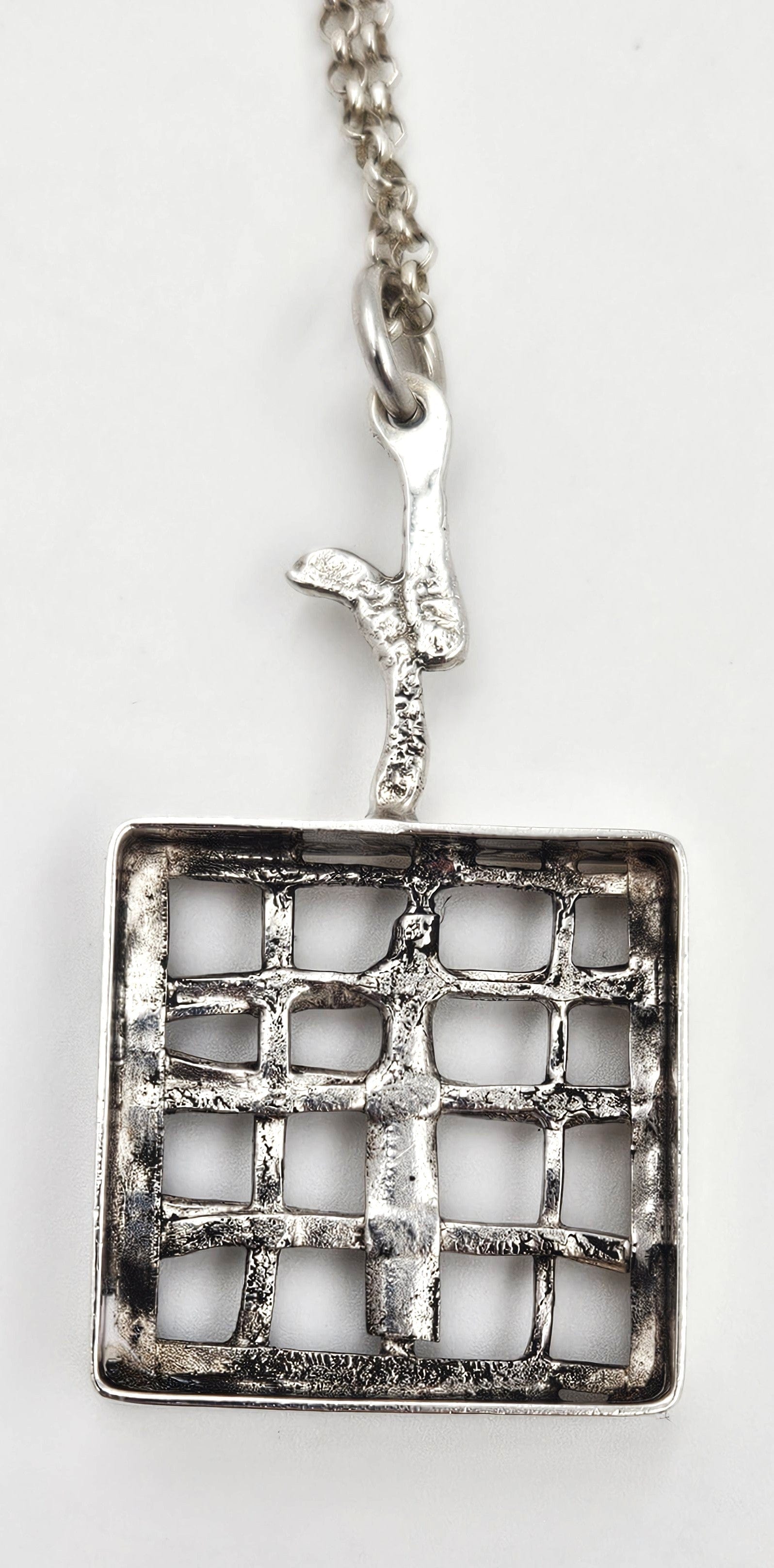Jens Gudjonsson Jewelry Rare Jens Guðjónsson Iceland Sterling Brutalist XL Pendant Necklace 1960/70s