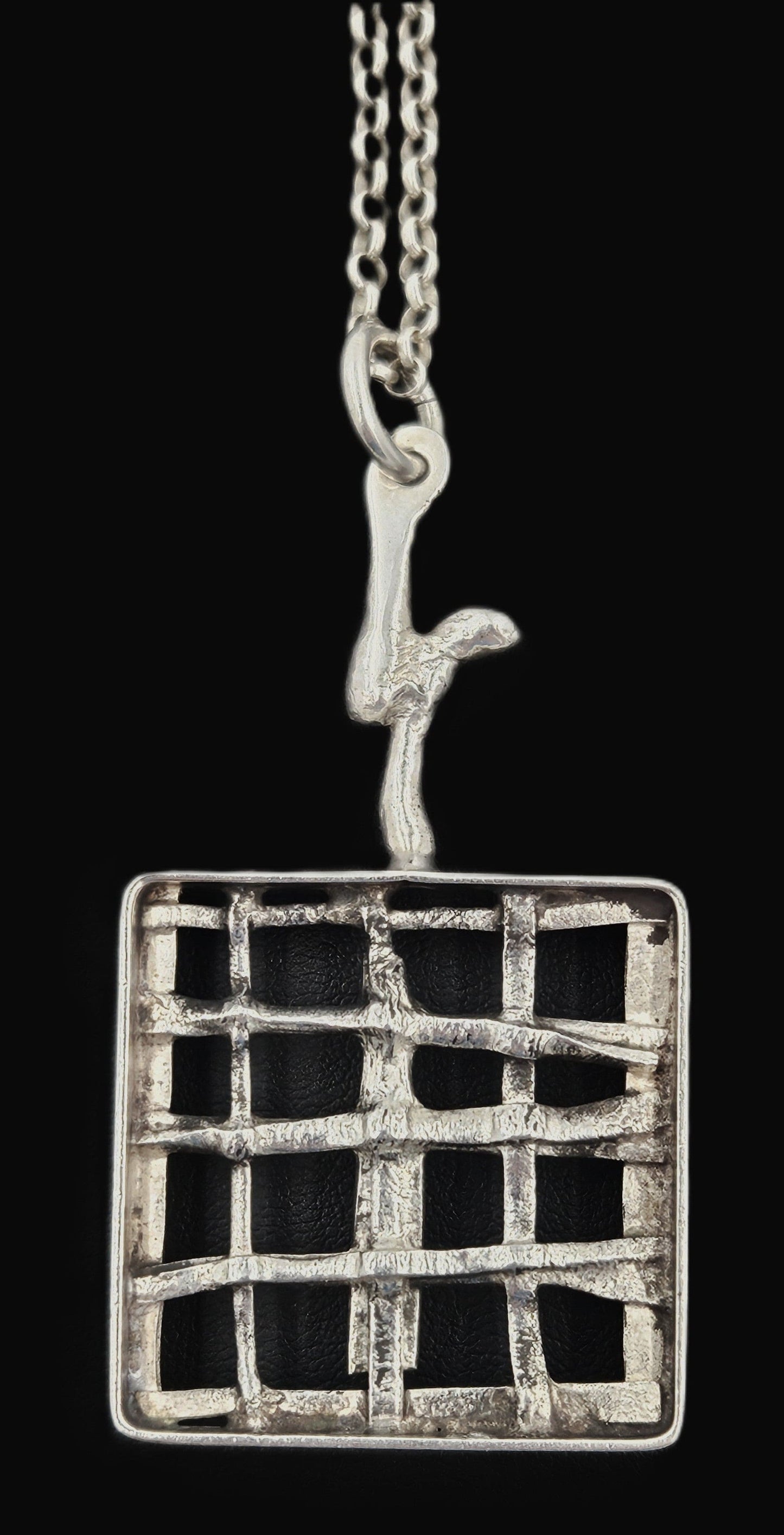Jens Gudjonsson Jewelry Rare Jens Guðjónsson Iceland Sterling Brutalist XL Pendant Necklace 1960/70s