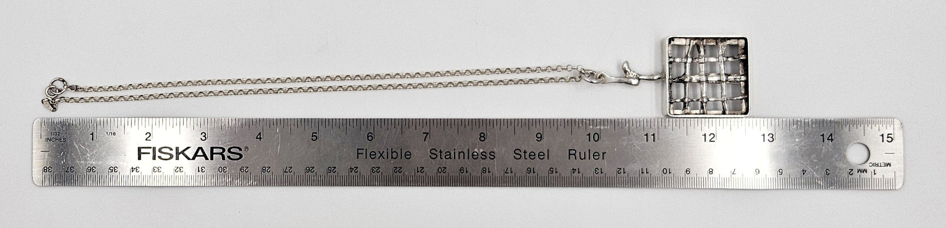 Jens Gudjonsson Jewelry Rare Jens Guðjónsson Iceland Sterling Brutalist XL Pendant Necklace 1960/70s
