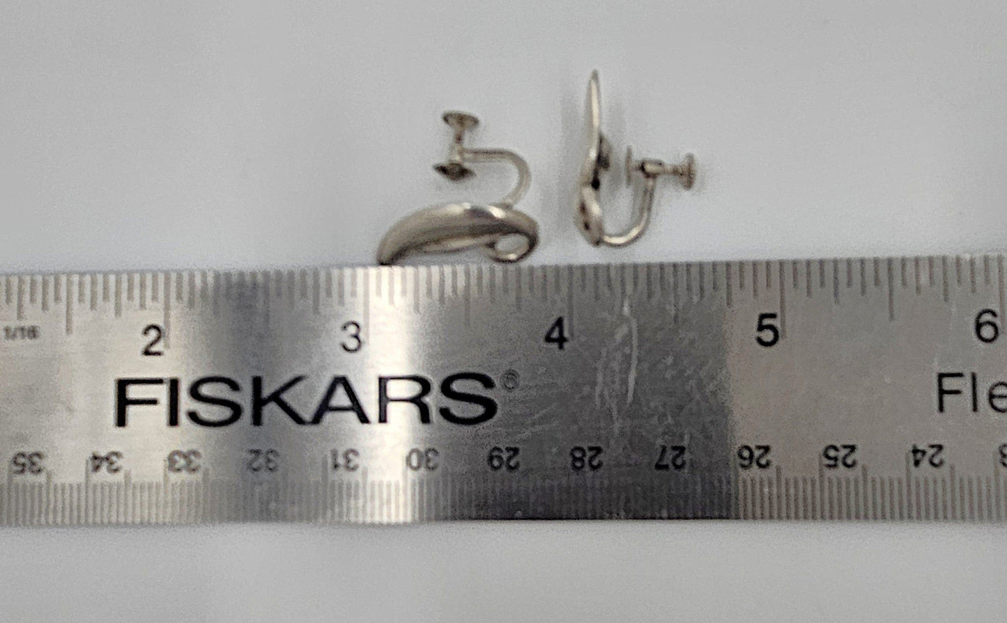 Joan Polsdorfer Jewelry Rare JoPoL for Georg Jensen Modernist Sterling Leaves Earrings #117 Circa 1940's