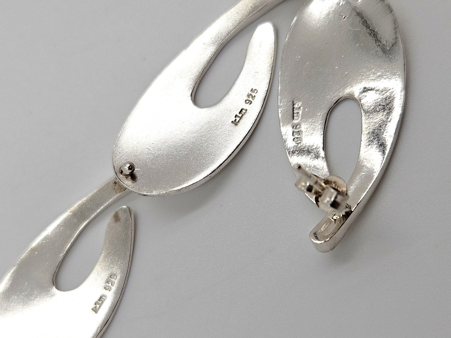 Kathy Lynn Mayeda Jewelry Designer Kathy Lynn Mayeda Modernist Sterling Links Necklace & Earrings 1980s