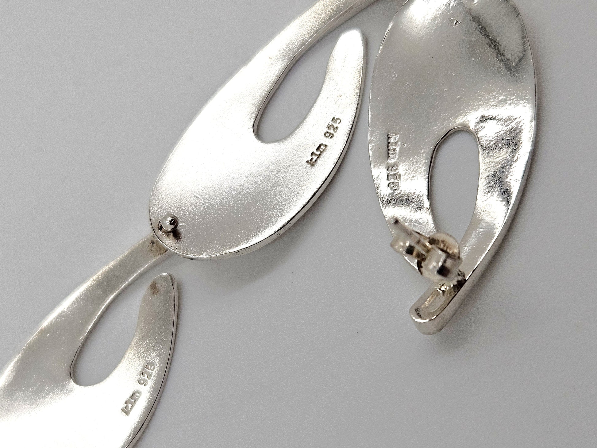 Kathy Lynn Mayeda Jewelry Designer Kathy Lynn Mayeda Modernist Sterling Links Necklace & Earrings 1980s