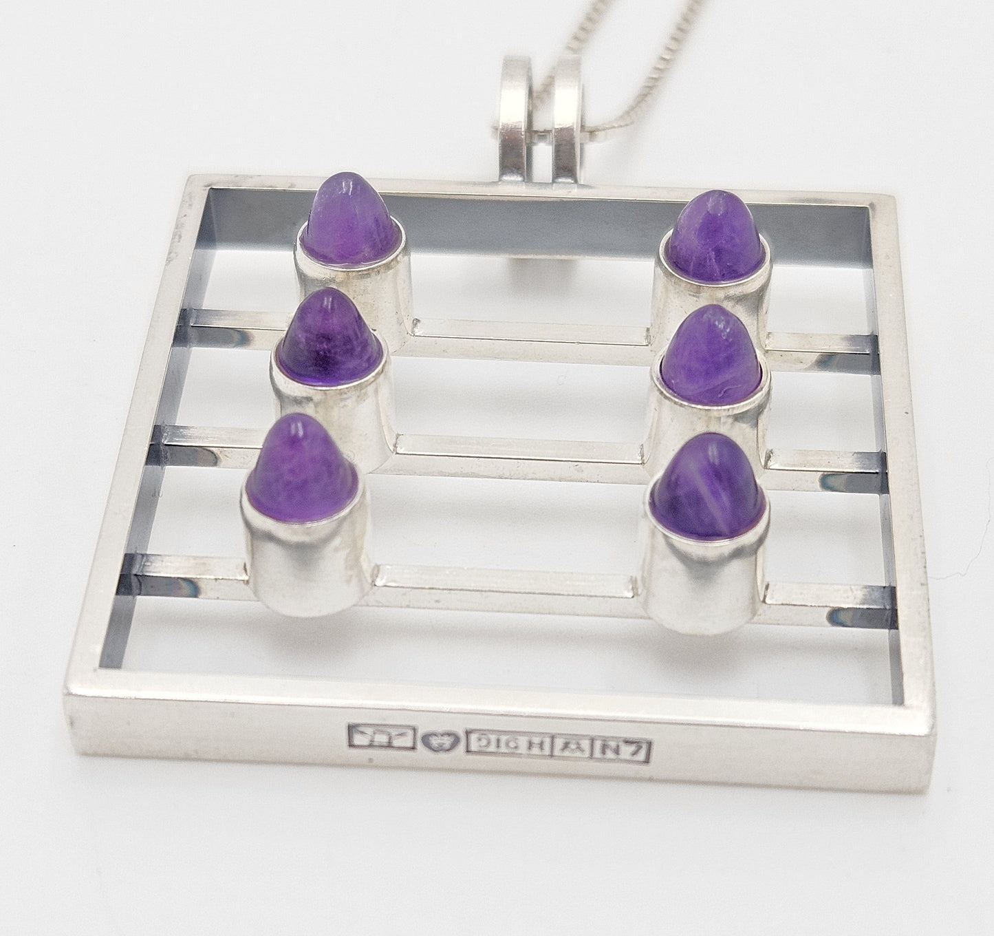 Kupittaan Kulta Jewelry Kupittaan Kulta Finland Modernist Sterling Amethyst Statement Necklace 1966