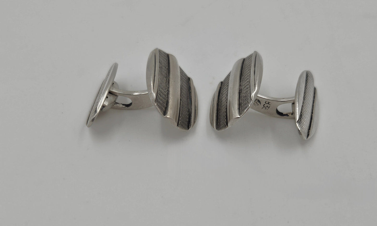 Laurits Nørgåard Jewelry Laurits Nørgåard Denmark Sterling Silver Modernist Cufflinks Circa 1920/30's
