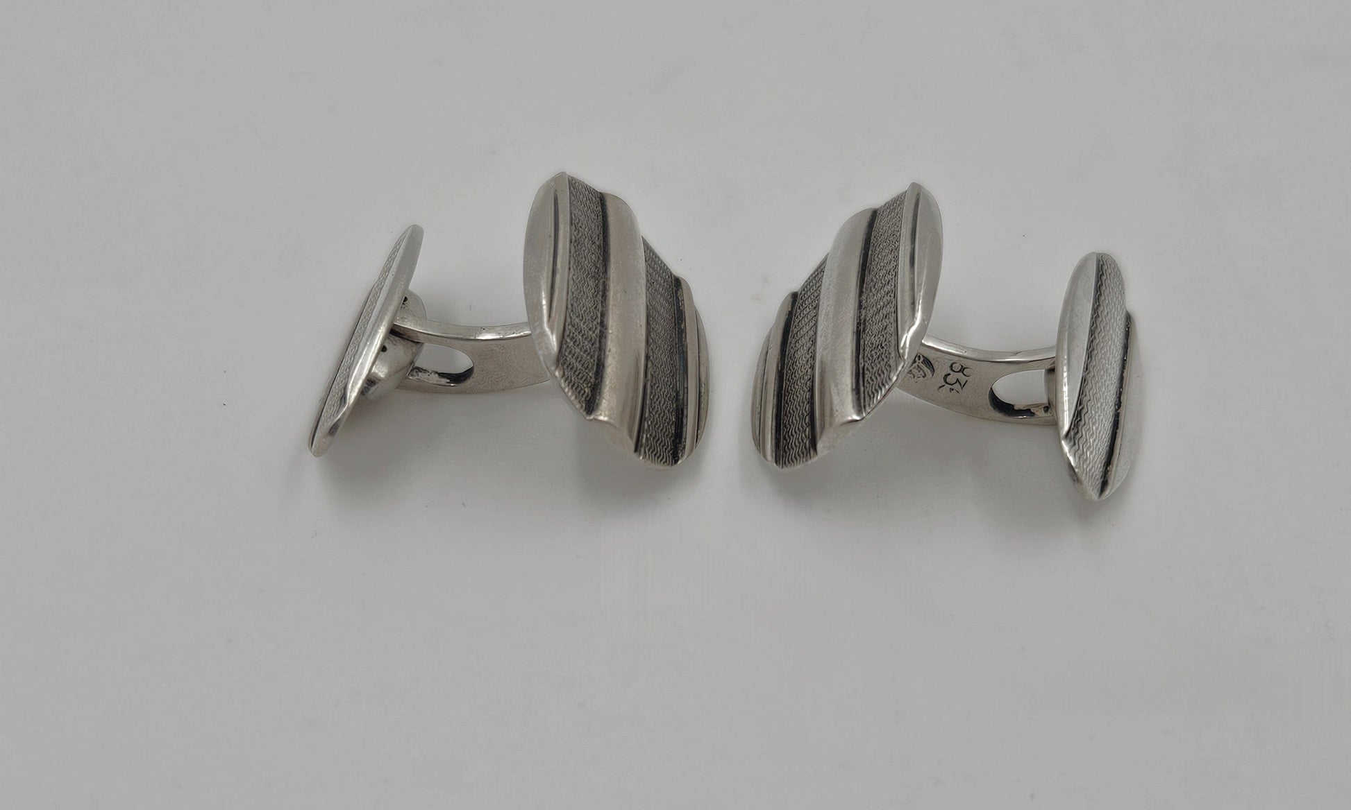 Laurits Nørgåard Jewelry Laurits Nørgåard Denmark Sterling Silver Modernist Cufflinks Circa 1920/30's