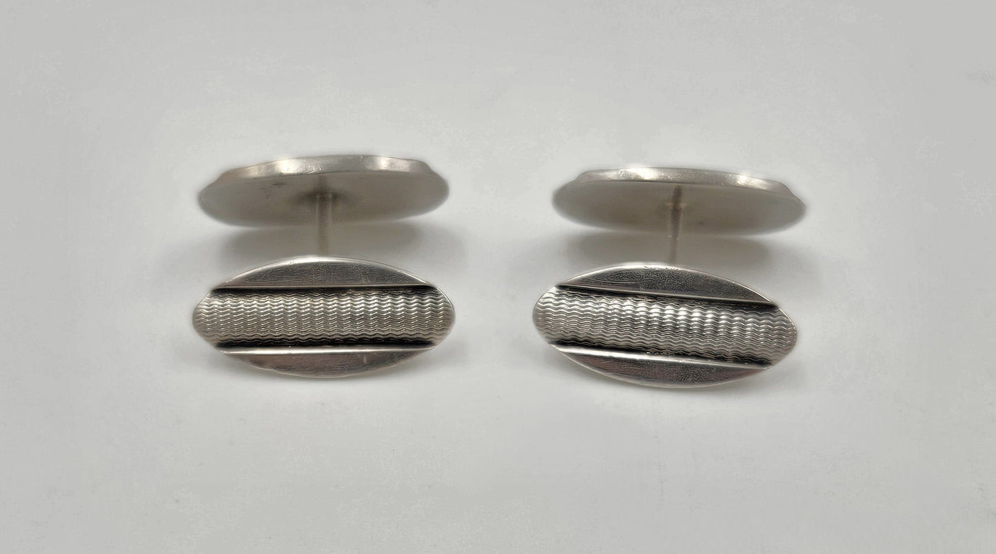 Laurits Nørgåard Jewelry Laurits Nørgåard Denmark Sterling Silver Modernist Cufflinks Circa 1920/30's