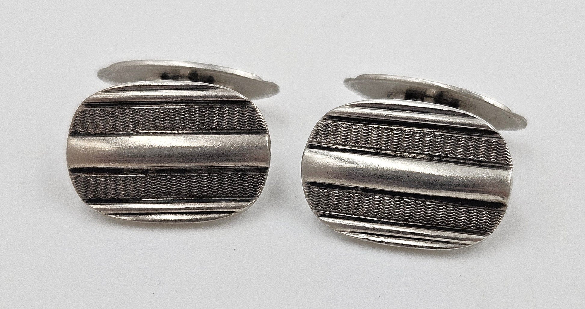 Laurits Nørgåard Jewelry Laurits Nørgåard Denmark Sterling Silver Modernist Cufflinks Circa 1920/30's