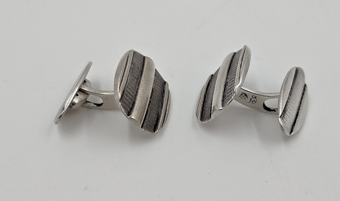 Laurits Nørgåard Jewelry Laurits Nørgåard Denmark Sterling Silver Modernist Cufflinks Circa 1920/30's