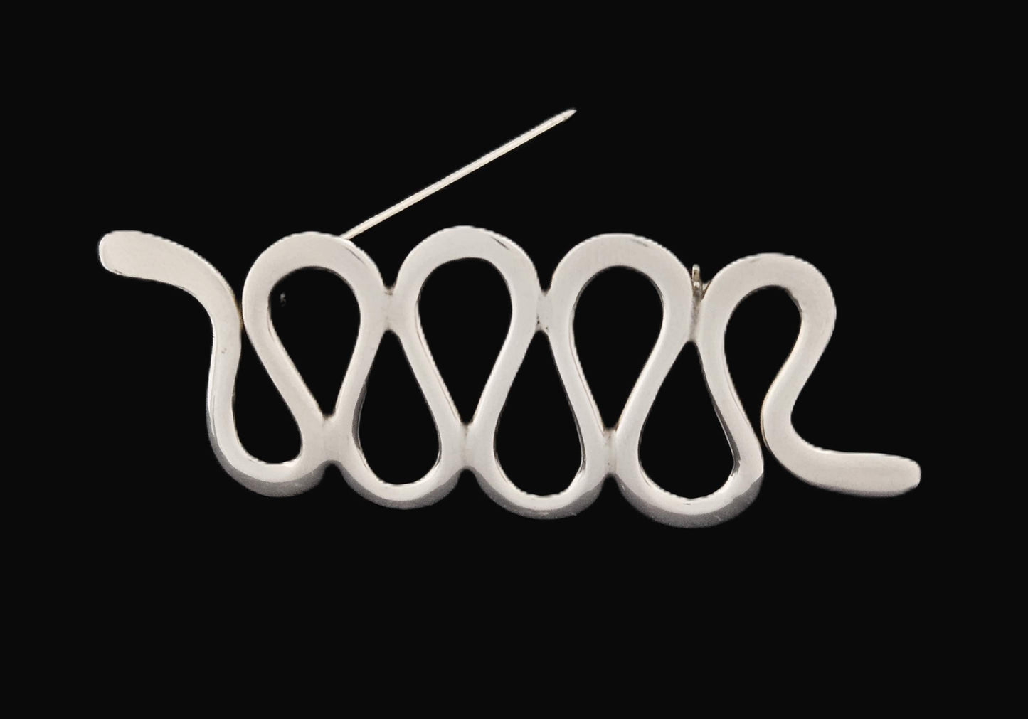 MCM Sterling Artisan Brooch Jewelry 925 Silver Abstract Mod Brooch