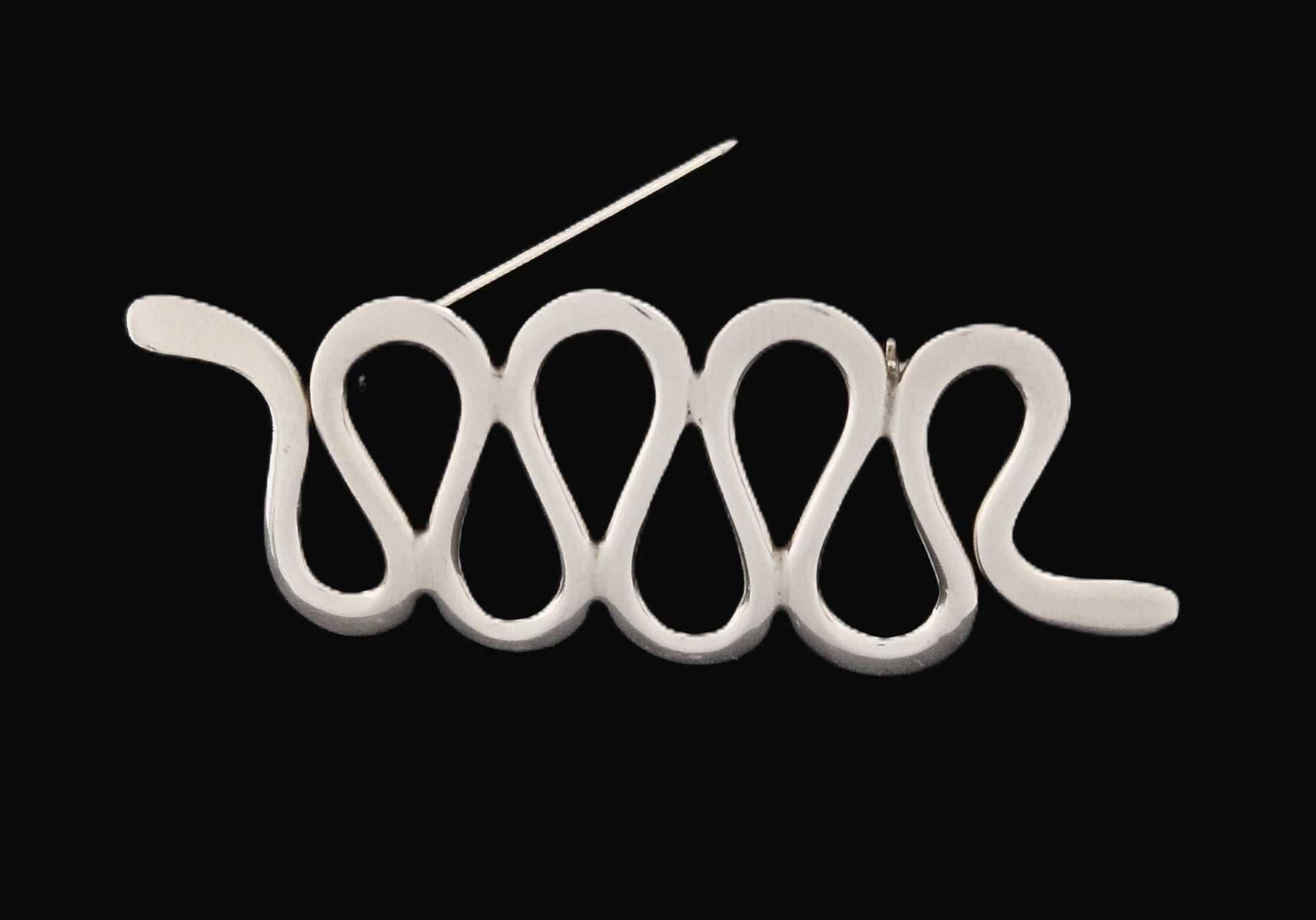 MCM Sterling Artisan Brooch Jewelry 925 Silver Abstract Mod Brooch