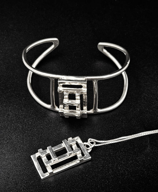Milor Italy Jewelry Vintage Milor Italy Sterling Silver Necklace & Bracelet Set