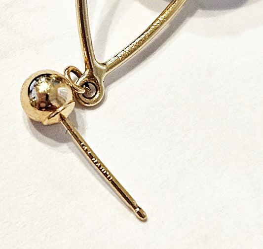 Nabco Jewelry Nabco 14k Yellow & White Gold Modernist Long Drop Orbs Earrings