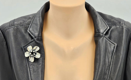 Niels Erik From Jewelry Danish NE From Sterling Modernist Flowers Demi Parure Set C. 1950s