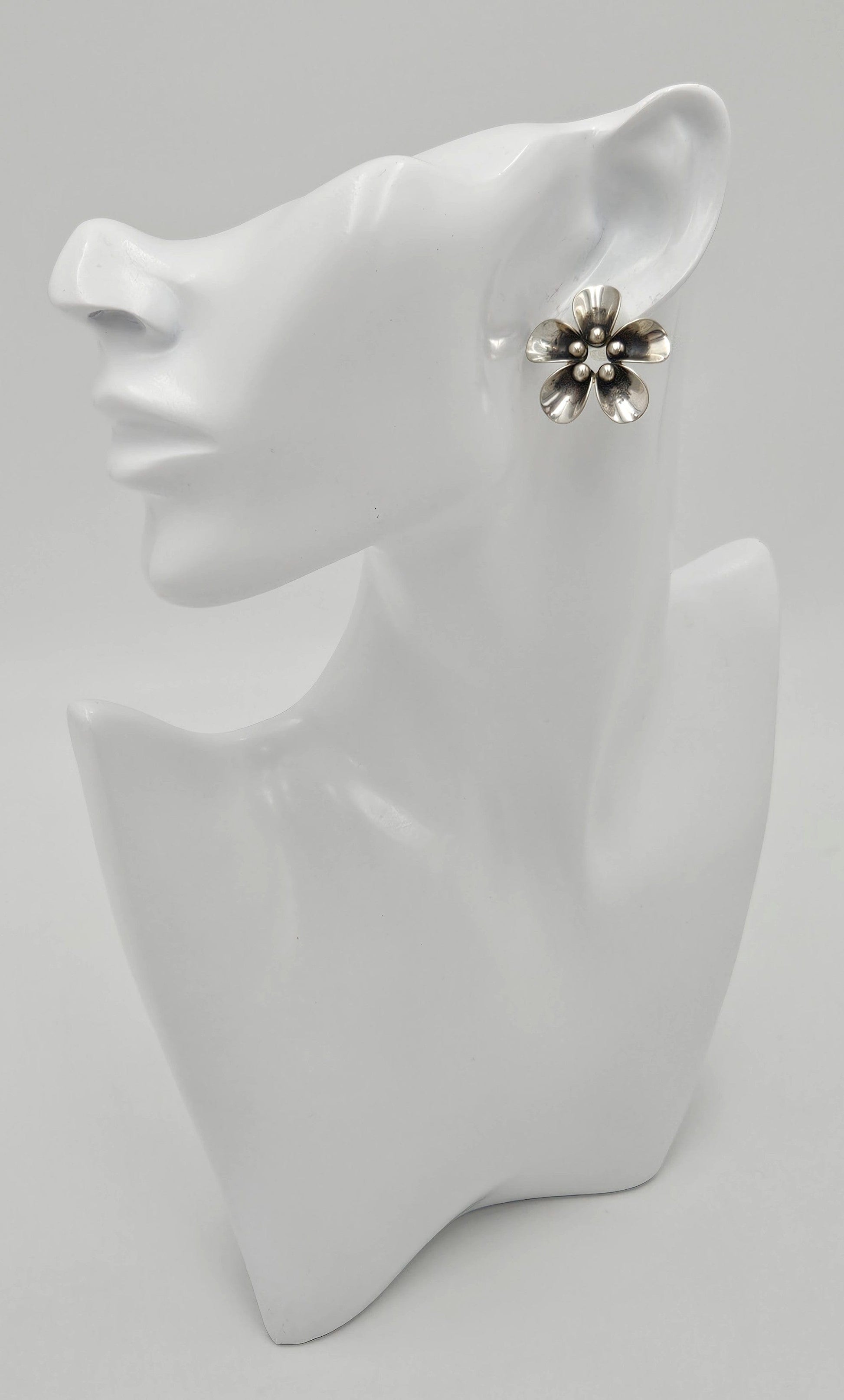 Niels Erik From Jewelry **Danish Niels Erik From Sterling Modernist Flowers Demi Parure Set C. 1940/50s