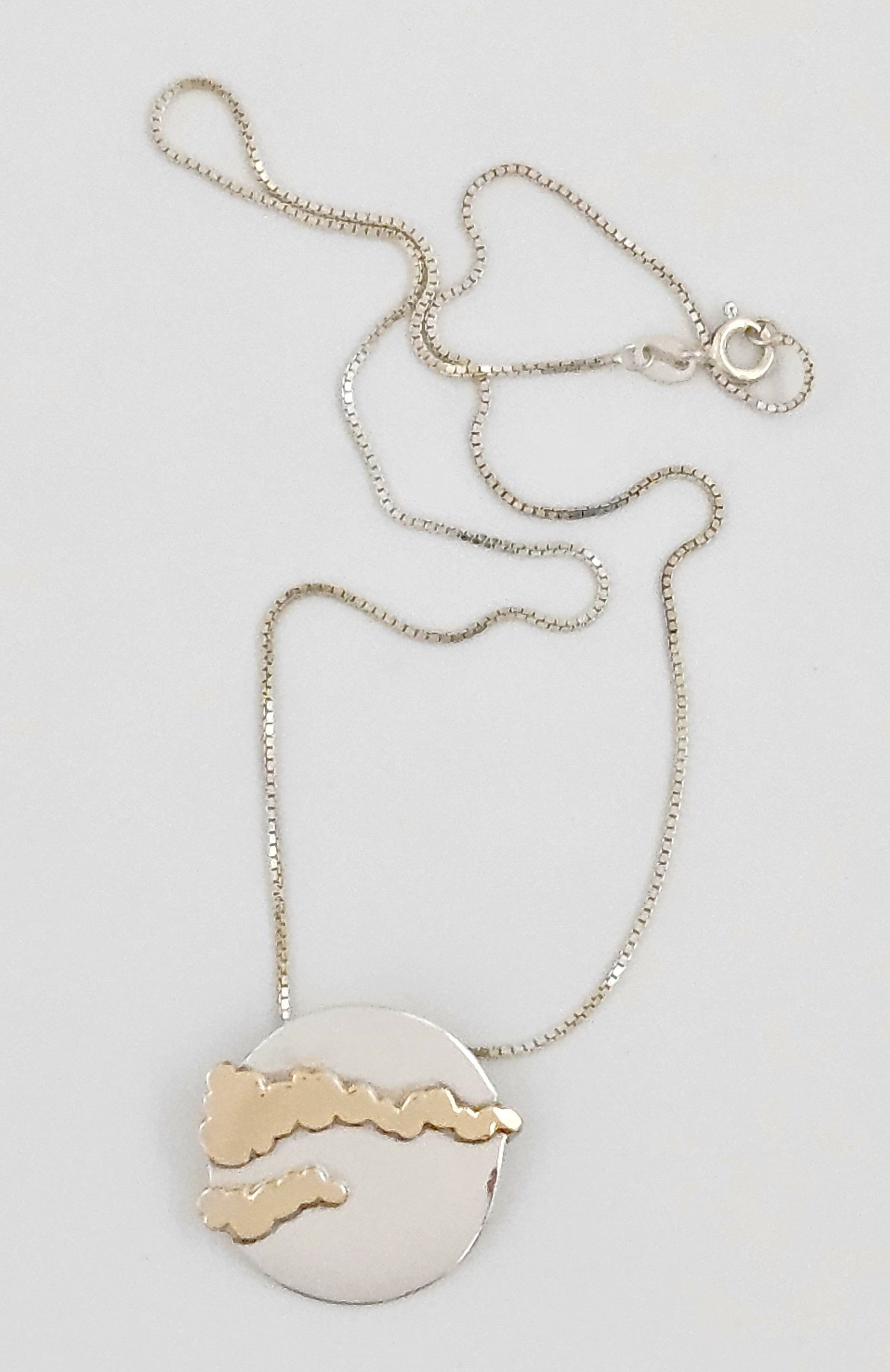 Palmer Jewelry Designer K Palmer Sterling 14K Gold Pendant Necklace