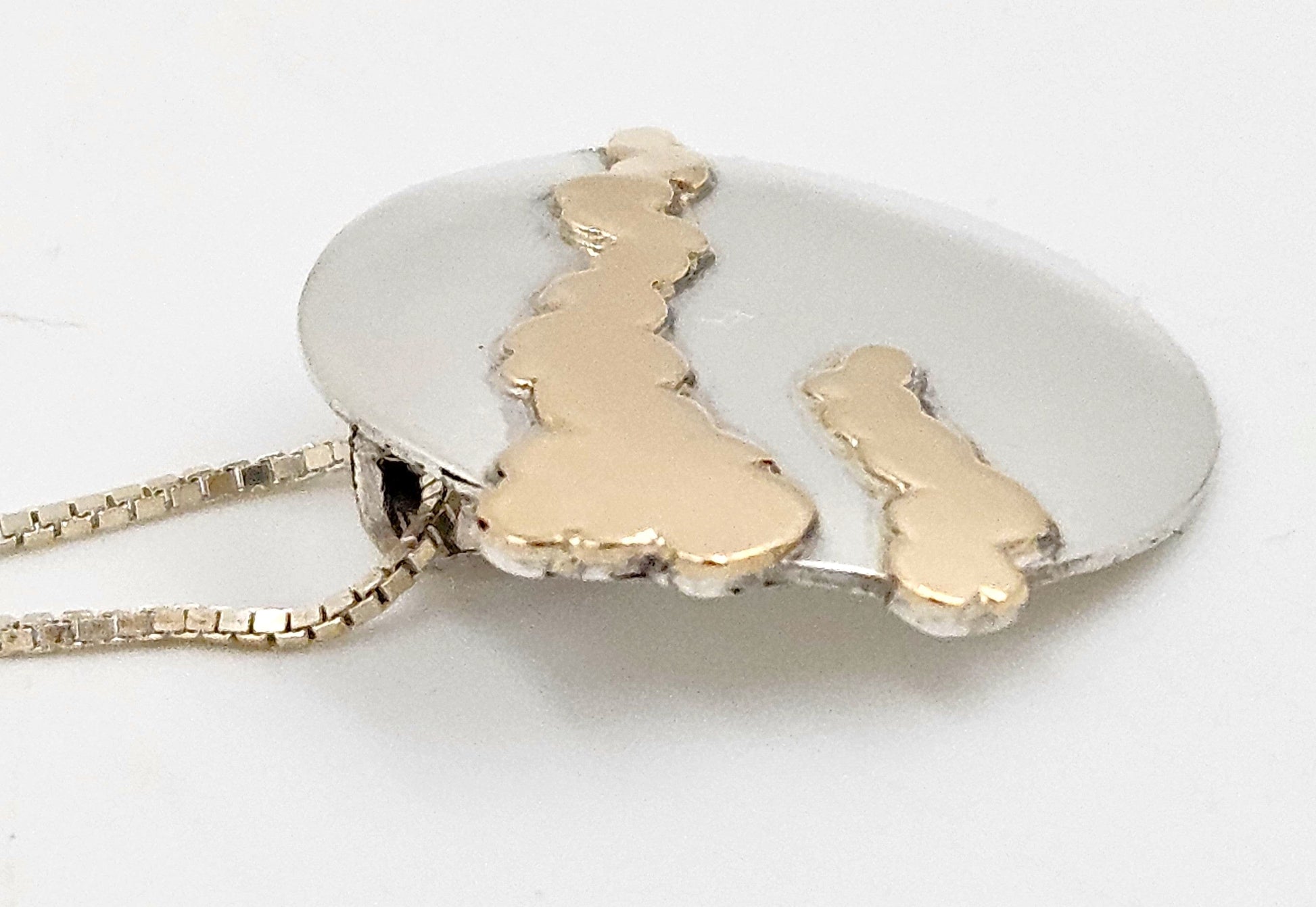 Palmer Jewelry Designer K Palmer Sterling 14K Gold Pendant Necklace