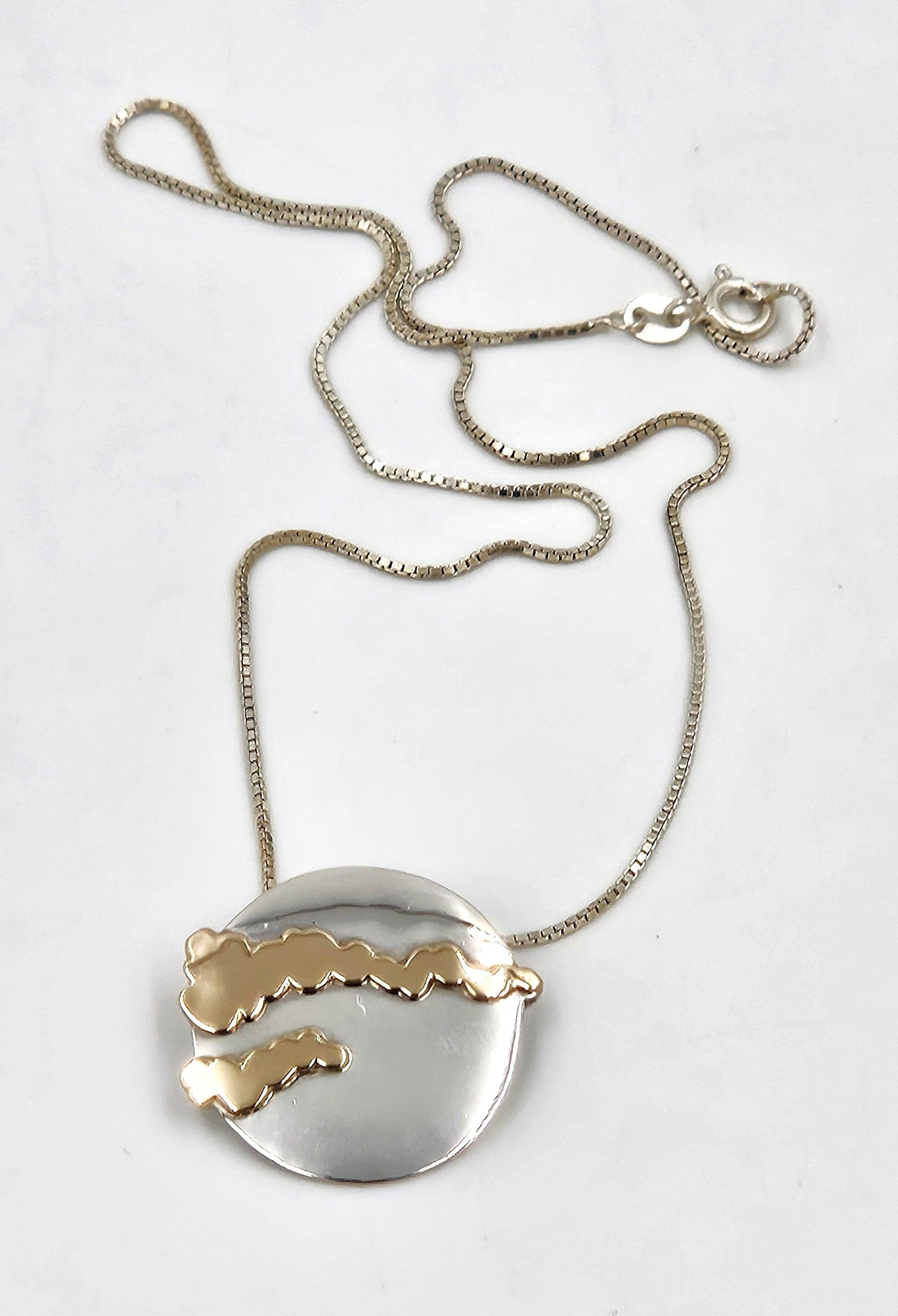 Palmer Jewelry Designer K Palmer Sterling 14K Gold Pendant Necklace