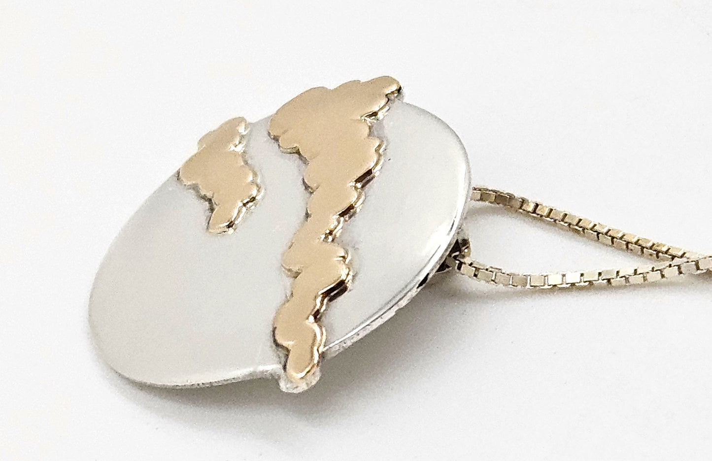 Palmer Jewelry Designer K Palmer Sterling 14K Gold Pendant Necklace
