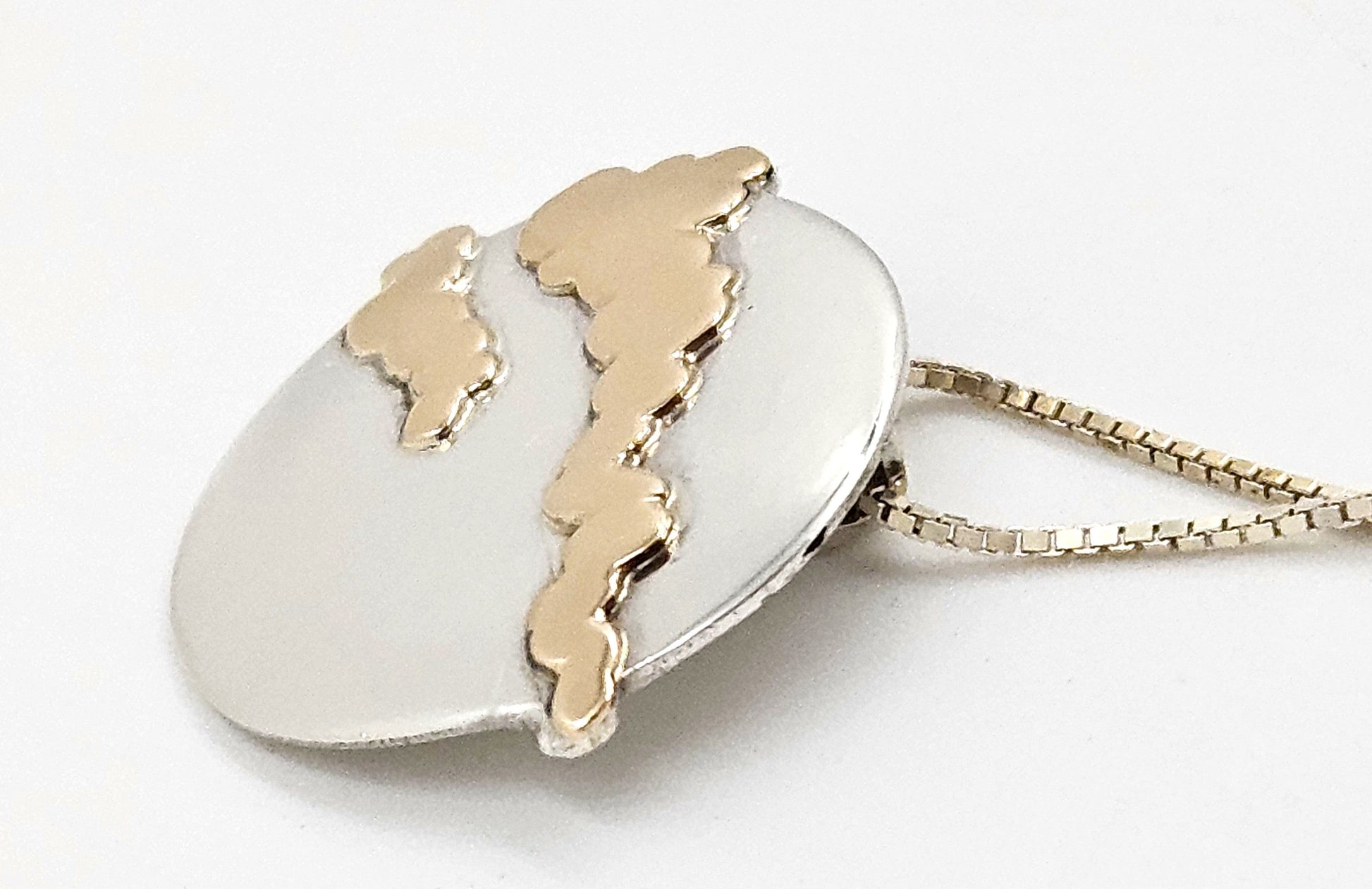 Palmer Jewelry Designer K Palmer Sterling 14K Gold Pendant Necklace