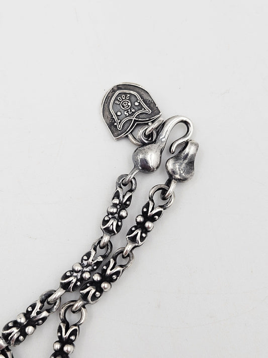 Primal Sterling Jewelry Designer Primal Silver Co Hefty Sterling Brutalist Spades Unisex Necklace 2008