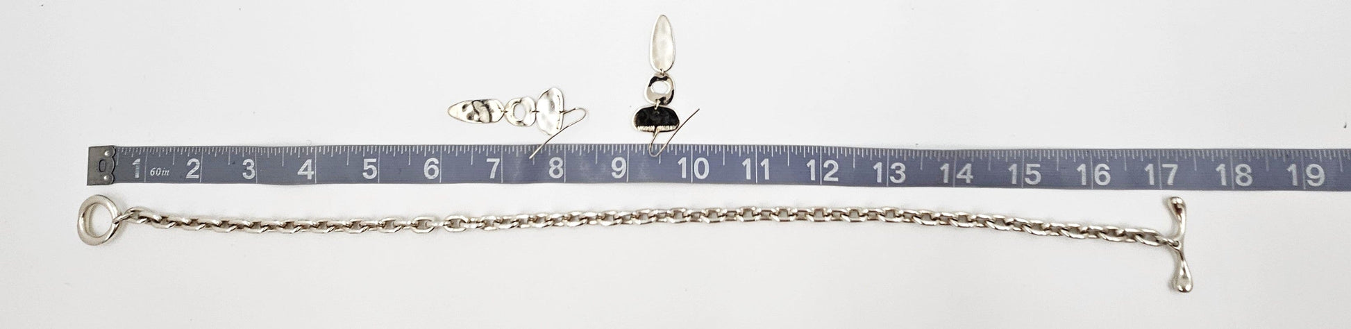 Robert Lee Morris Jewelry Superb Robert Lee Morris Sterling Modernist Necklace & Earrings Set C. 1980's