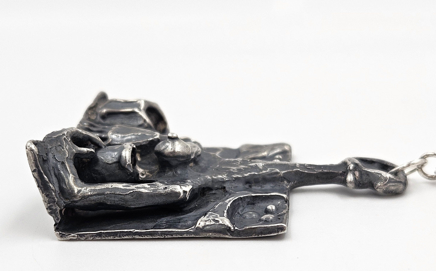 Robert R Coleman Jewelry Ultra Rare Robert Coleman 3D Abstract Brutalist XL Hefty Sterling Necklace 1970
