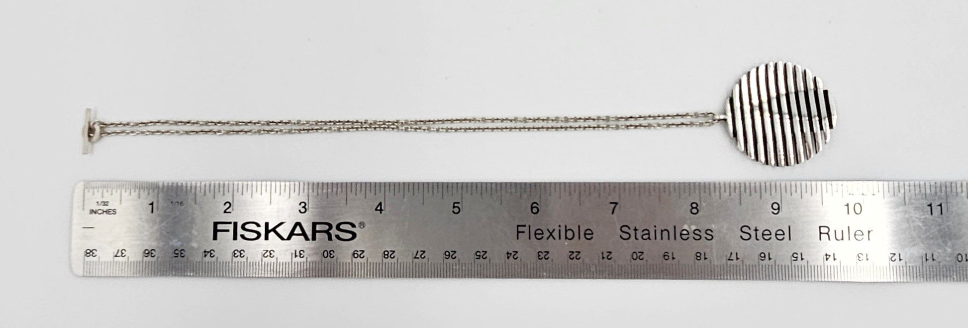 SH London Jewelry Abstract Modernist Sterling Pendant Necklace London 1971 SH