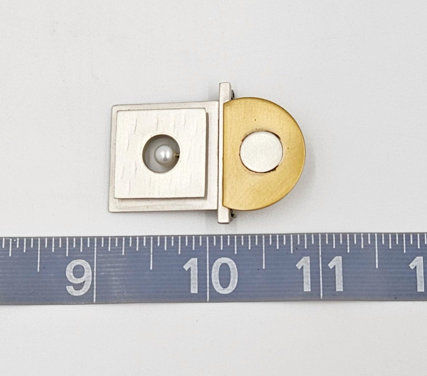 Sterling Artisan Brooch Jewelry 925 Silver & Gold Tone Brooch Lot of 2 w/ Pearl