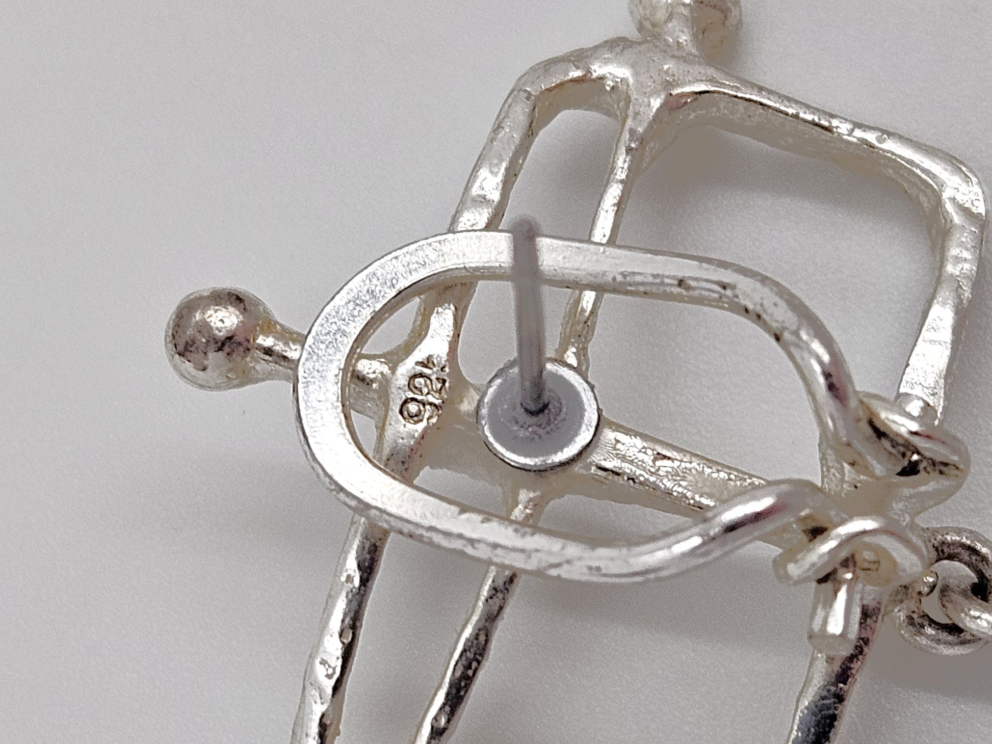 Sterling & Chalcedony Earrings Jewelry Designer Signed Sterling Silver & Chalcedony Drop Dangle Earrings Scandinavian