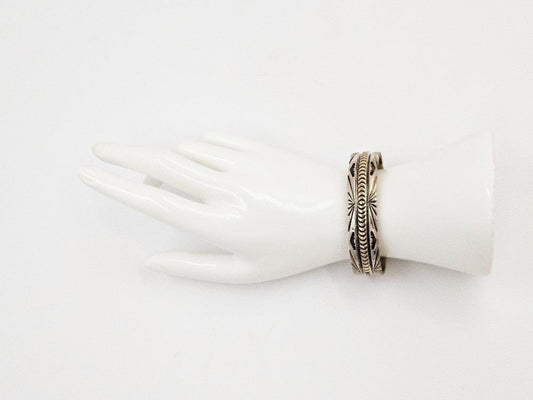 Sunshine Reeves Jewelry Rare Navajo Designer Sunshine Reeves Sterling & 14k Gold Cuff Bracelet 1990s
