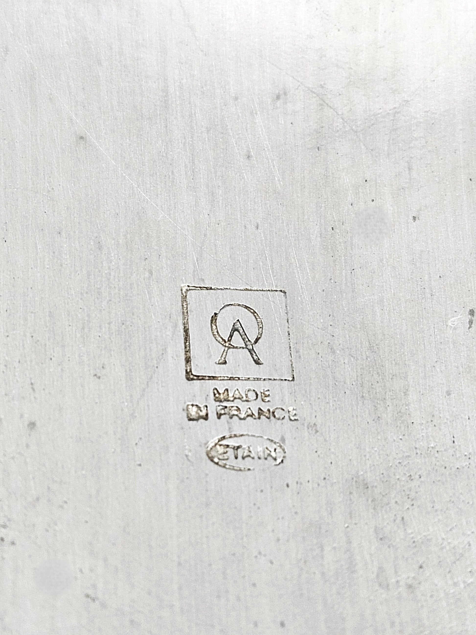 Taittinger France Barware Rare Taittinger DBL Magnum Pewter Champagne Cooler by Orfevrerie France 1980s