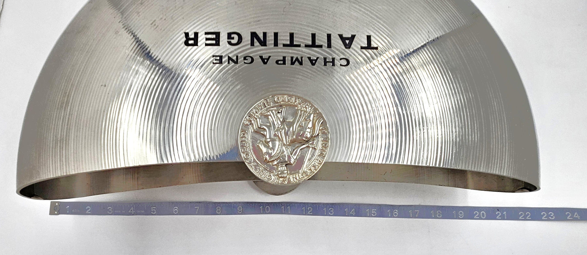 Taittinger France Barware Rare Taittinger DBL Magnum Pewter Champagne Cooler by Orfevrerie France 1980s