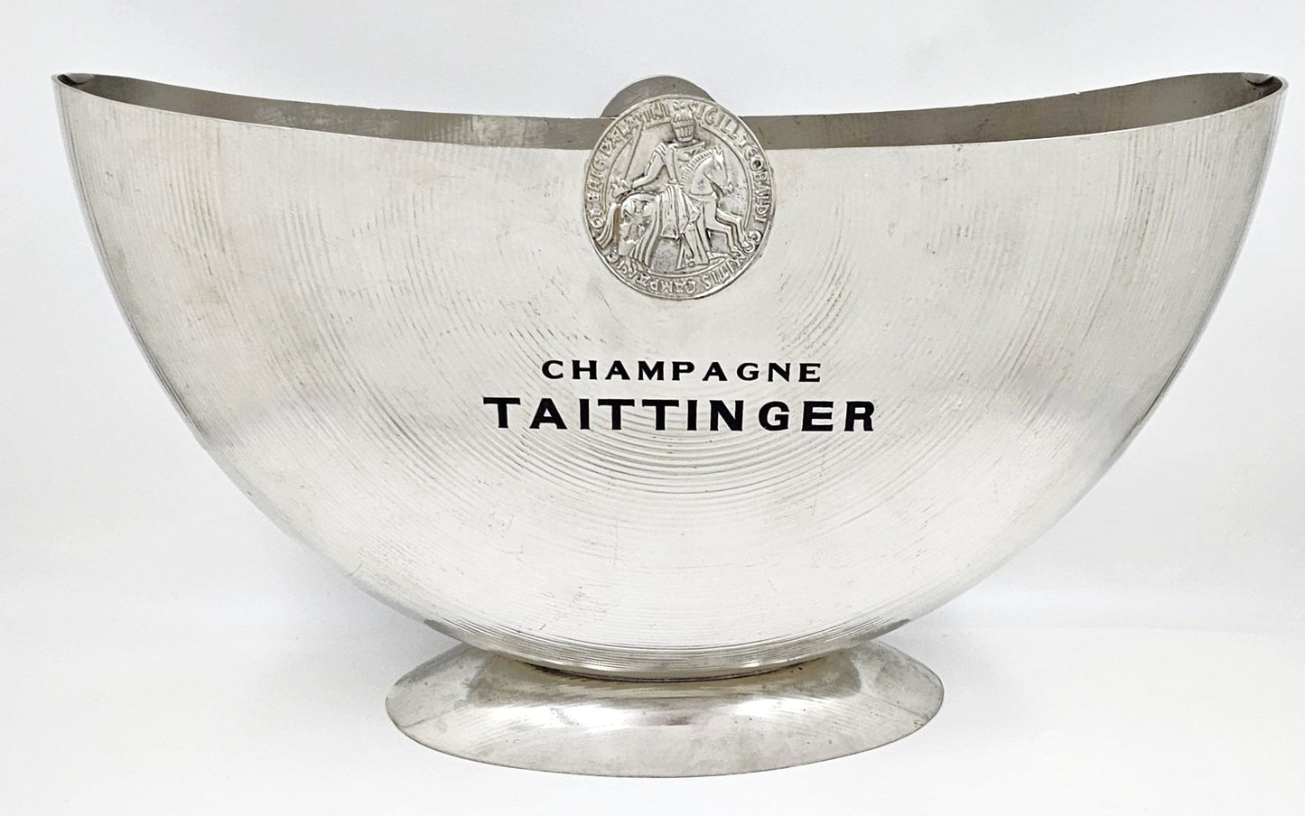 Taittinger France Barware Rare Taittinger DBL Magnum Pewter Champagne Cooler by Orfevrerie France 1980s