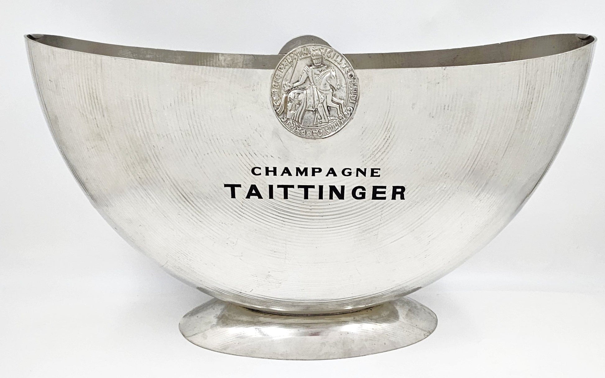 Taittinger France Barware Rare Taittinger DBL Magnum Pewter Champagne Cooler by Orfevrerie France 1980s