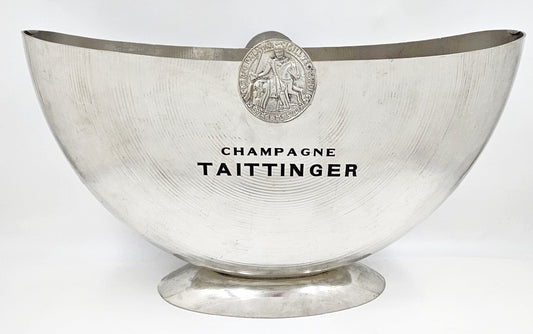 Taittinger France Barware Rare Taittinger DBL Magnum Pewter Champagne Cooler by Orfevrerie France 1980s