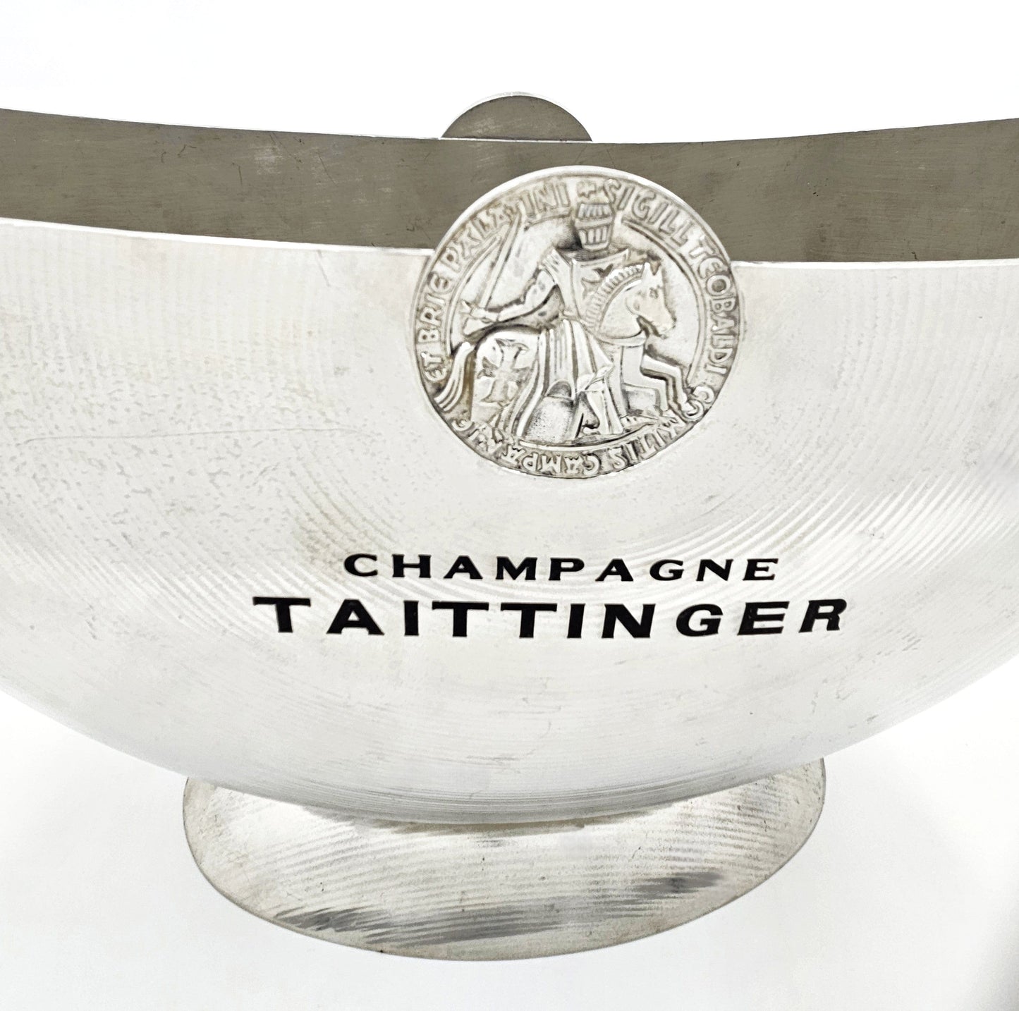 Taittinger France Barware Rare Taittinger DBL Magnum Pewter Champagne Cooler by Orfevrerie France 1980s