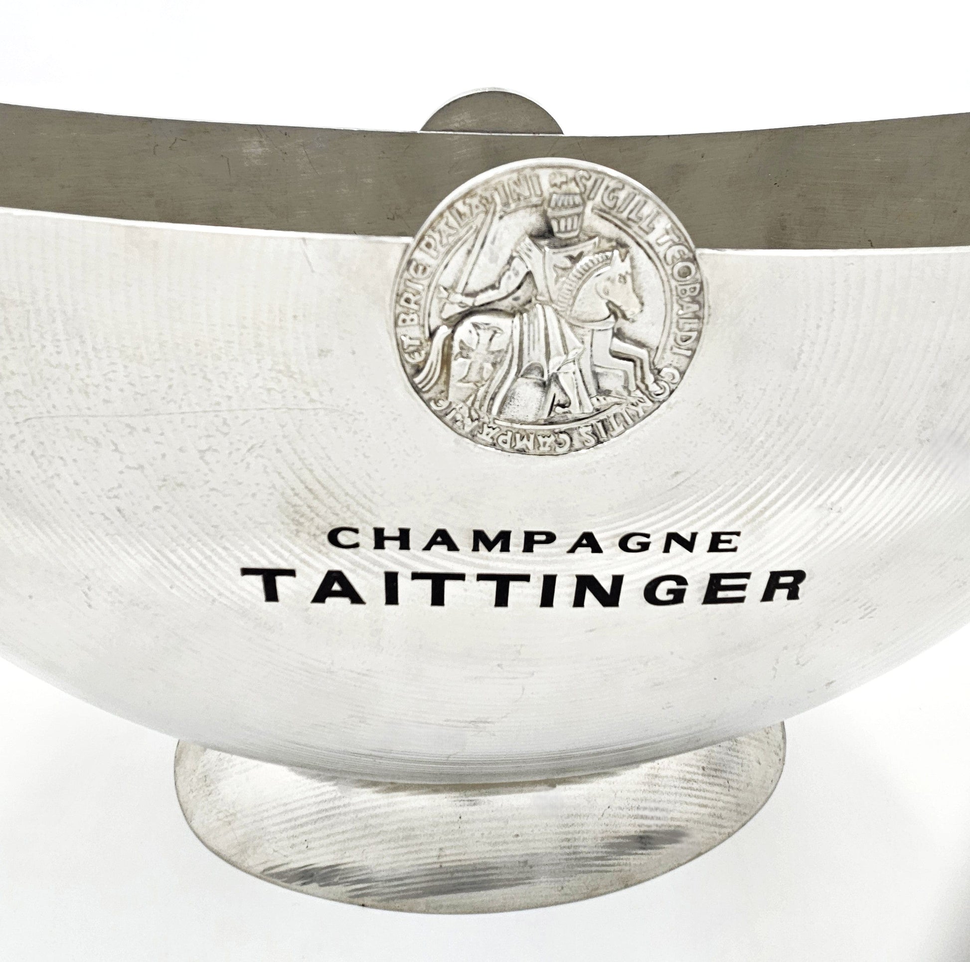 Taittinger France Barware Rare Taittinger DBL Magnum Pewter Champagne Cooler by Orfevrerie France 1980s