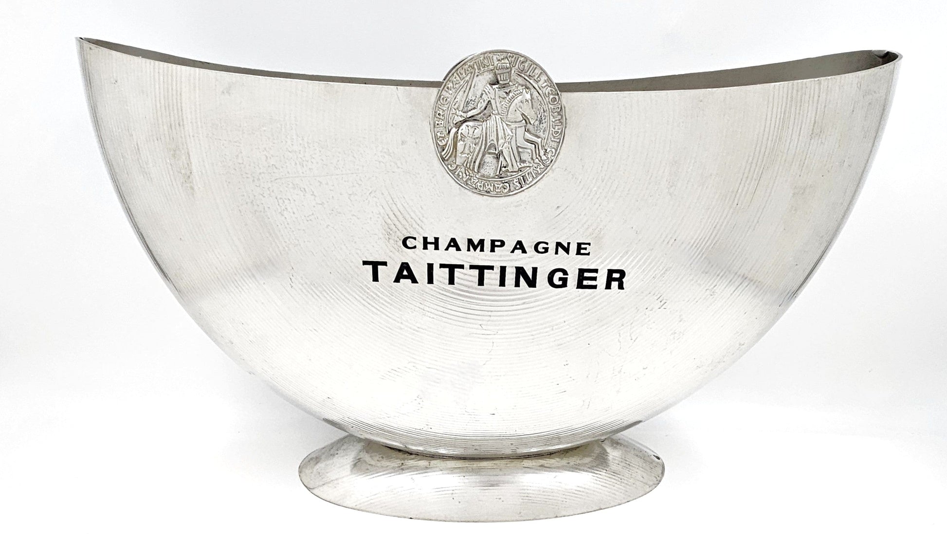 Taittinger France Barware Rare Taittinger DBL Magnum Pewter Champagne Cooler by Orfevrerie France 1980s