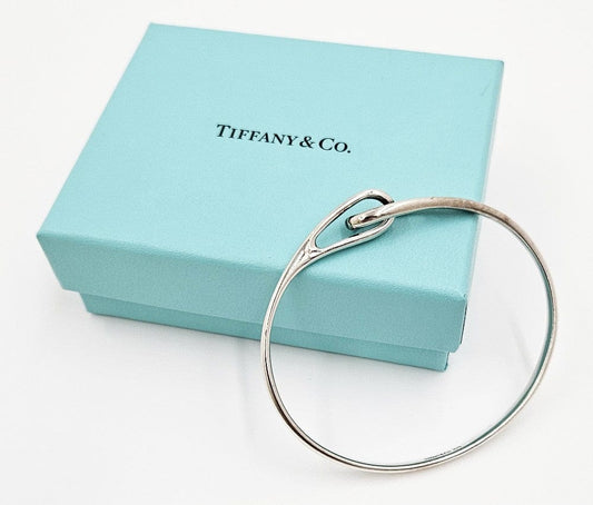 Tiffany & Co. Jewelry Superb Retired Tiffany&Co Sterling Modernist 3D Interlocking Circle Top Bangle