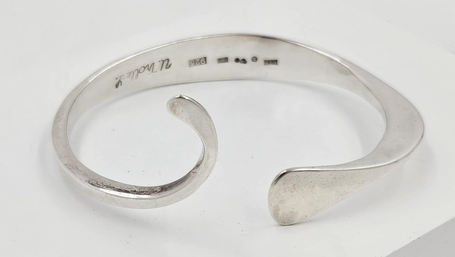 Ulf Trolle Lindgren Sweden Jewelry Ulf Trolle Lindgren Sweden Sterling Modernist Cuff Bracelet Circa 1991