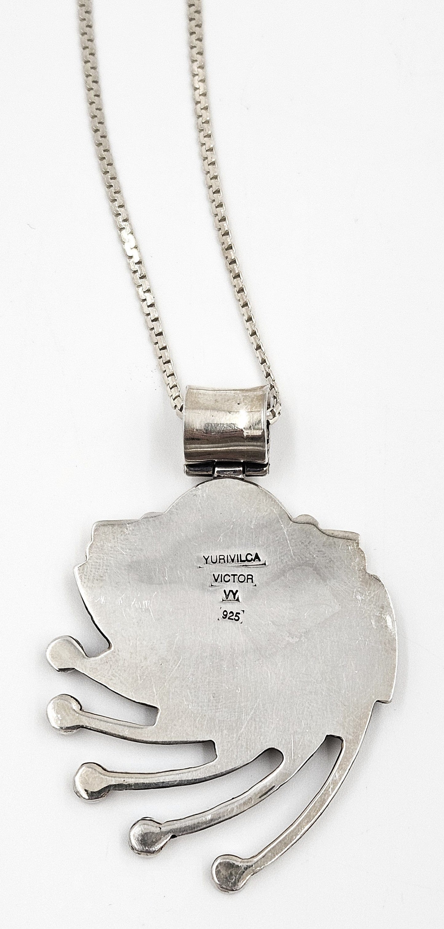 Victor Yurivilca Jewelry OOAK Victor Yurivilca Sterling Onyx Abstract Large Statement Pendant Necklace