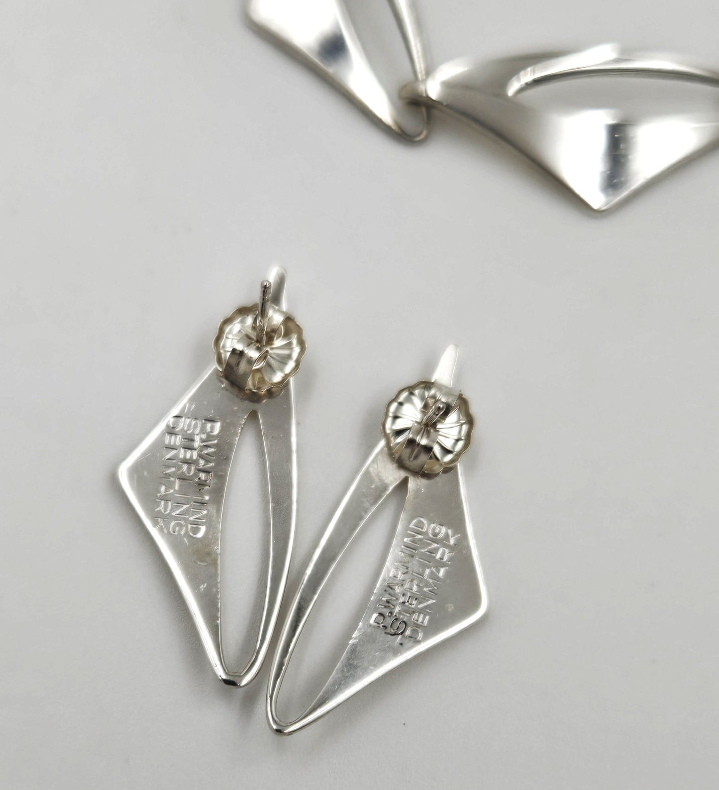 Warmind Jewelry Rare Poul WARMIND Denmark Sterling Modernist Necklace Earrings Set 1960's