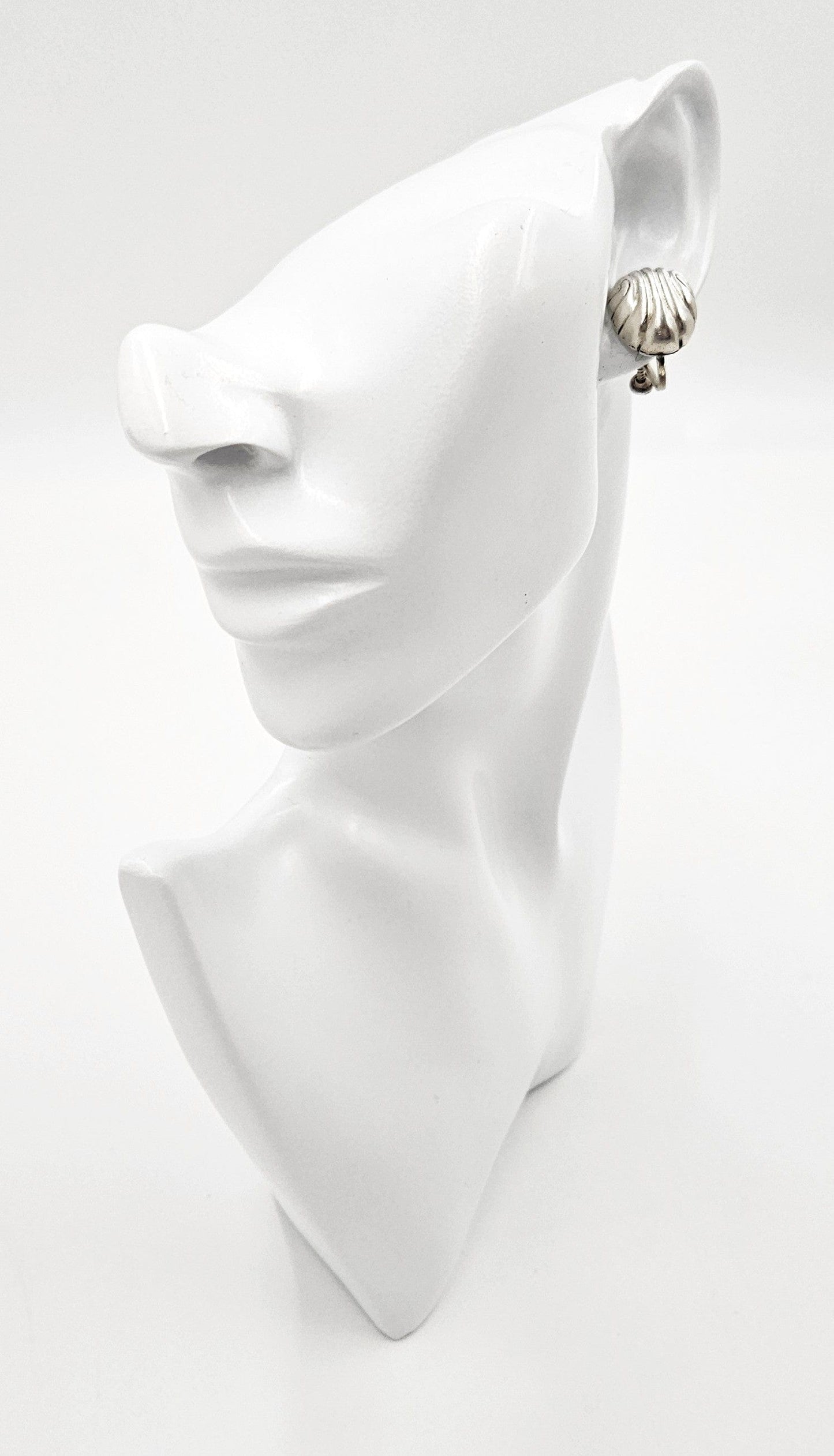 William Spratling Taxco Jewelry Designer William Spratling Taxco Sterling Silver Modernist Domed Earrings