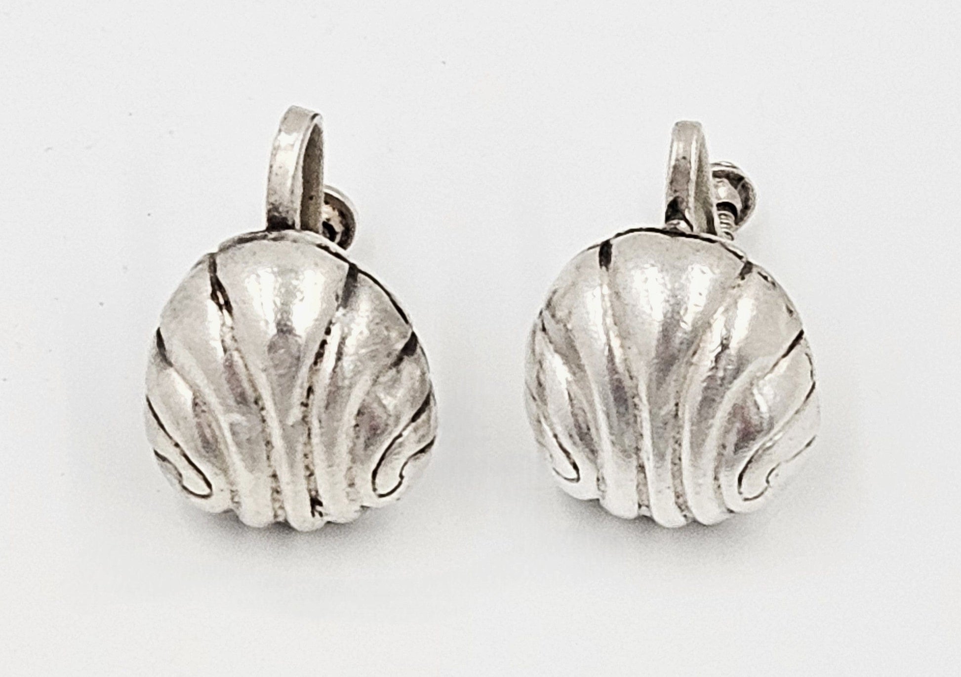 William Spratling Taxco Jewelry Designer William Spratling Taxco Sterling Silver Modernist Domed Earrings