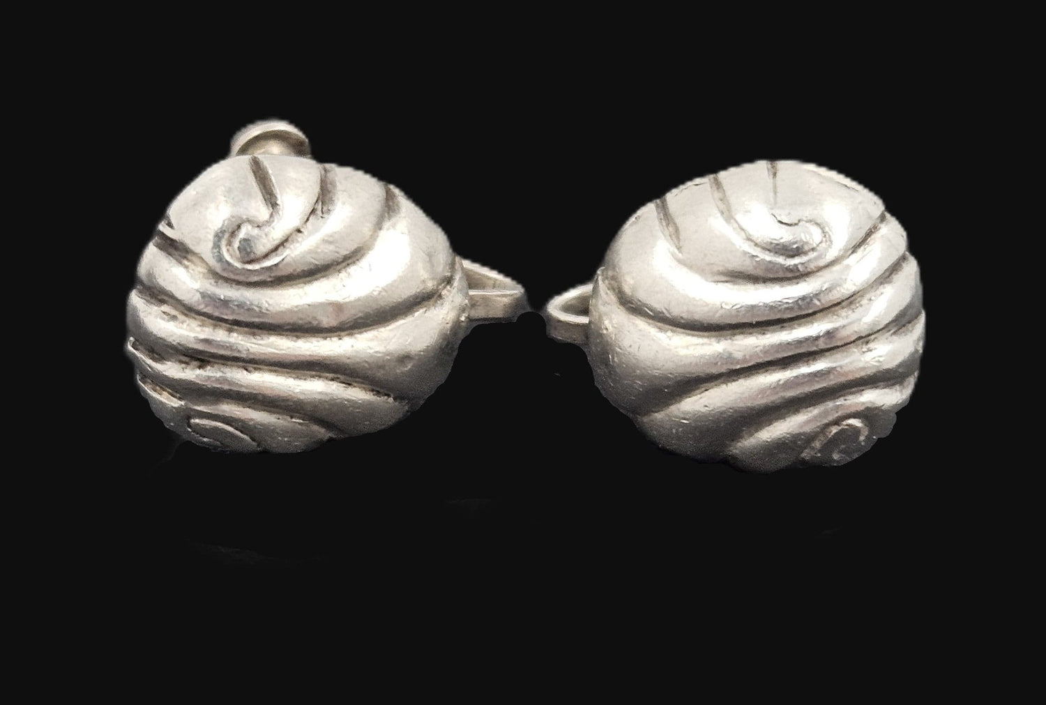 William Spratling Taxco Jewelry Designer William Spratling Taxco Sterling Silver Modernist Domed Earrings